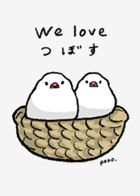 つぼ巣大好き文鳥