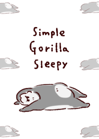 simple gorilla sleepy white gray.