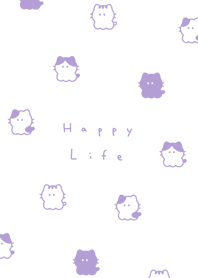 小貓咪. white purple