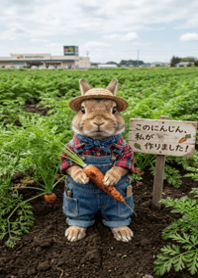 "I Grew These!"The Rabbit Farmer's Pride