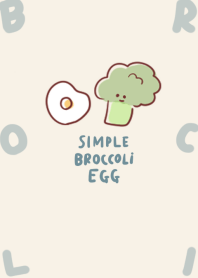 simple broccoli fried egg beige.