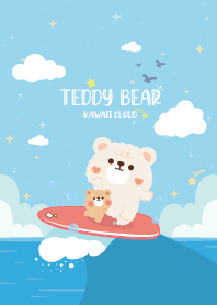 Teddy Bear On The Sea Surfboard