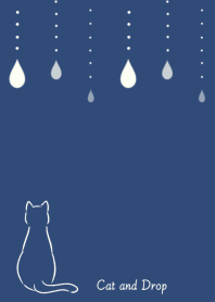 Cat and Drop (navy*white)