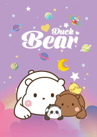 Bear&Duck Cloud Galaxy Purple