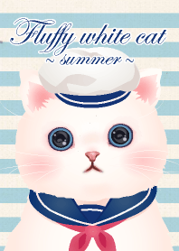 Fluffy white cat ~ summer ~