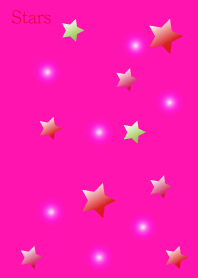 Red gradation stars in pink