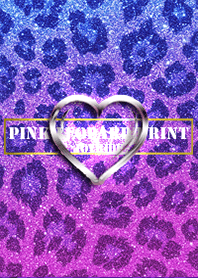 Pink Blue heart Leopard Print