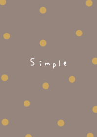 Greige and yellow polka dots.