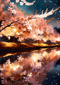 Beautiful night cherry blossoms#878