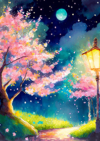 美しい夜桜の着せかえ#2987