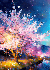 Beautiful night cherry blossoms#133
