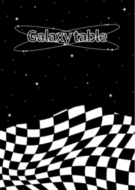 black and white table in galaxy