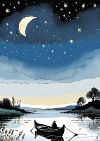 Lago e céu estrelado YnbEq