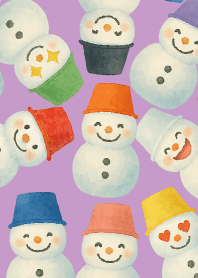 Colorful Snowman07 on light purple