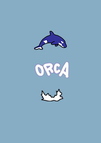 Killer Whales and Splashing dull blue.