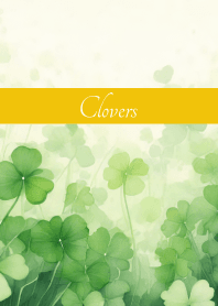 Lucky clover on yellow