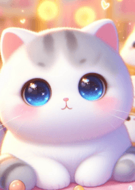 Gray cat with blue eyes