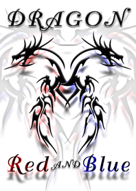 Dragon of red and blue