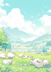 A cute sheep on the grassland