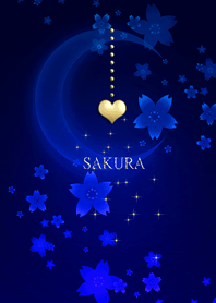 金チャームのお守りと藍桜♡2023