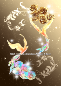 全運気上昇☆虹色鳳凰＆金色&虹色薔薇★