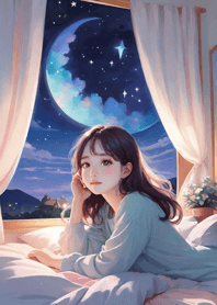 Comfortable day on the bed girl 0C5021