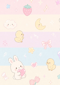 Lovely pastel bunny duckings moon!