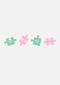 Jigsaw puzzle piece green and pink