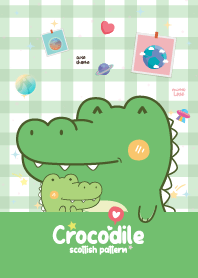 Crocodile Scottish Pattern Pastel Green