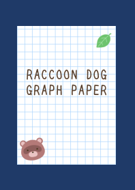 RACCOON DOG GRAPH PAPER-NAVY BLUE