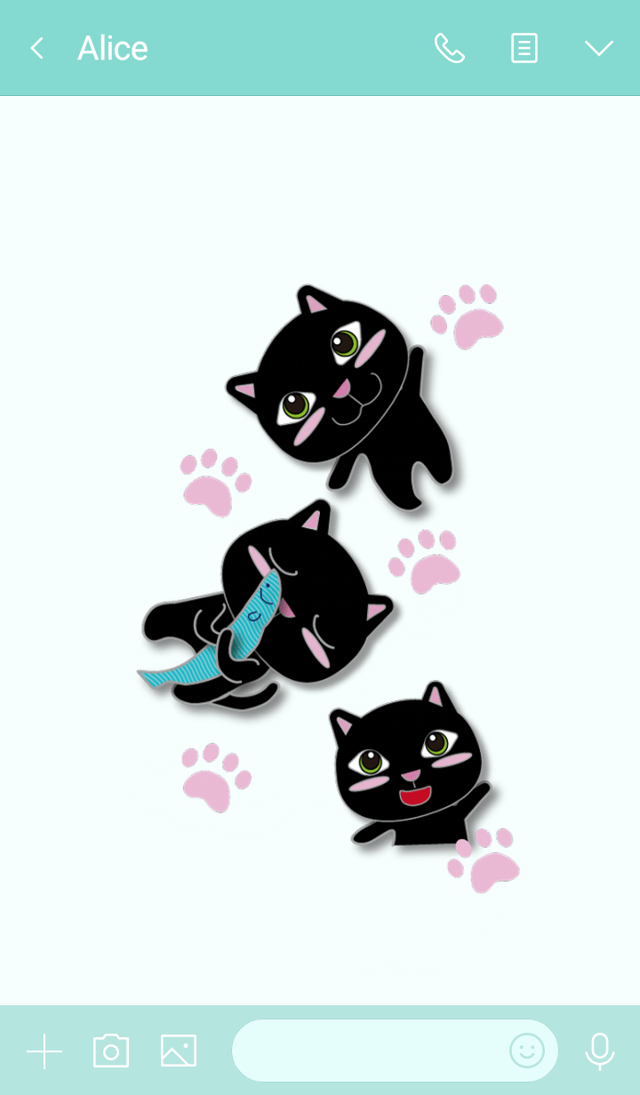 Cute black cat line theme