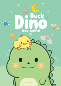 ไดโน&เป็ดน้อย คิ้วตี้ สีเขียวพาสเทล