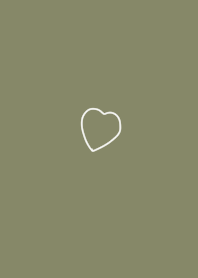 Beige green. Handwritten heart.
