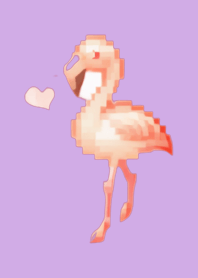 Flamingo Pixel Art Theme  Purple 02