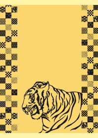 modern tiger on light yellow