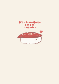 simple Pickled tuna sushi heart beige