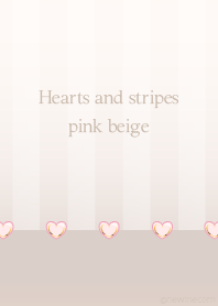Hearts and stripes pink beige