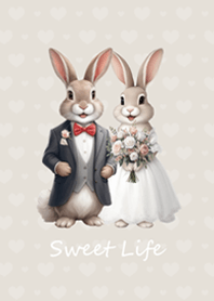 快樂兔兔辦婚宴(霧灰咖啡色)