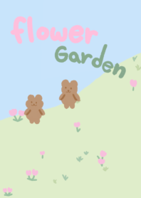 flower garden  baby bear