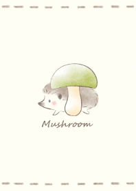 Hedgehog and Mushroom 2 -beige-