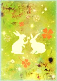 *Luck from spring* clover & white rabbit