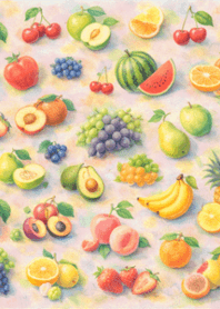 Pastel Painted Colorful Fruits