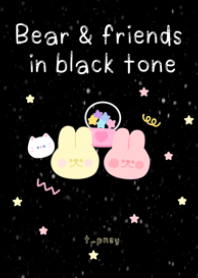 Bear & friends in black tone