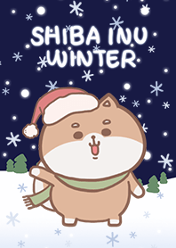 可愛寶貝柴犬 雪花世界(夜空版)