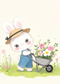 Rabbit and Flowers V.1