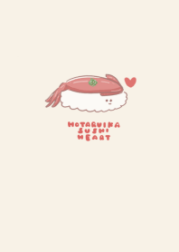 simple Firefly squid sushi beige heart