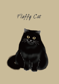 Fluffy black cat, long-haired breed 3