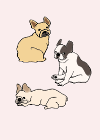 狗 法國鬥牛犬_粉紅色