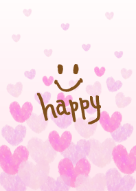 Watercolor pink heart smile17