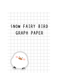 SNOW FAIRY BIRD GRAPH PAPER-WHITEj